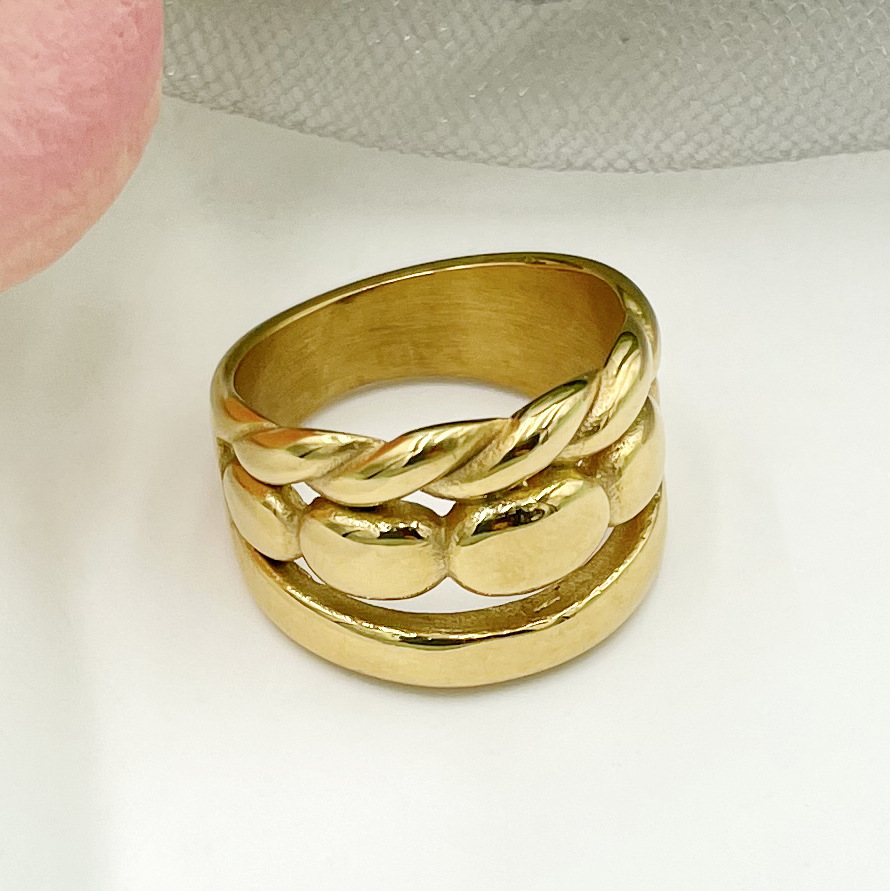 Fashion Geometric Stainless Steel Plating Rings 1 Piece