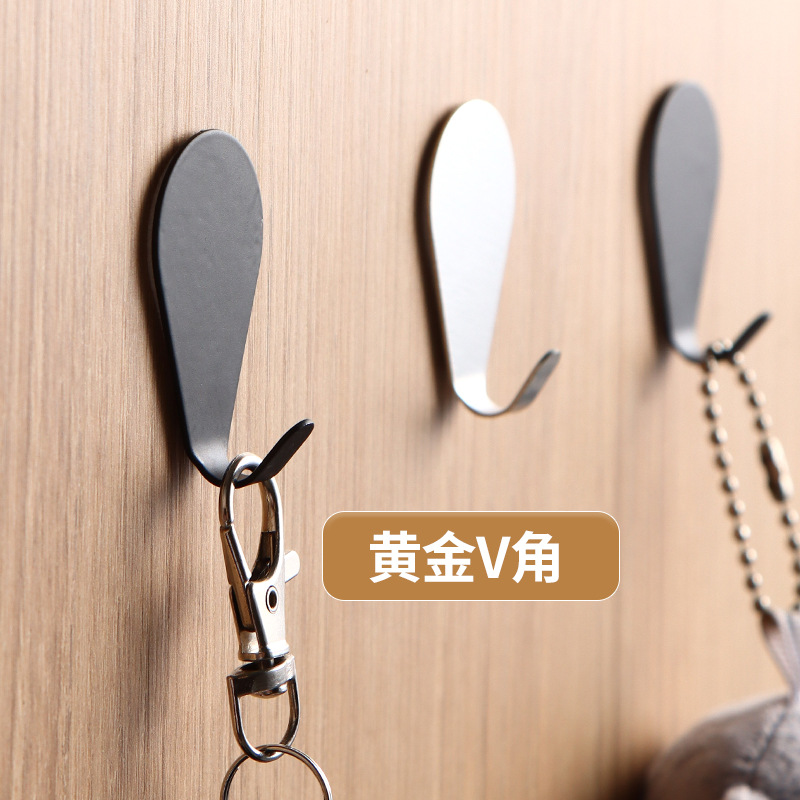 Hook Strong Adhesive No Punch Kitchen Bathroom Door Post Wall Wall Seamless Adhesive Hook Bearing Stainless Steel Hook