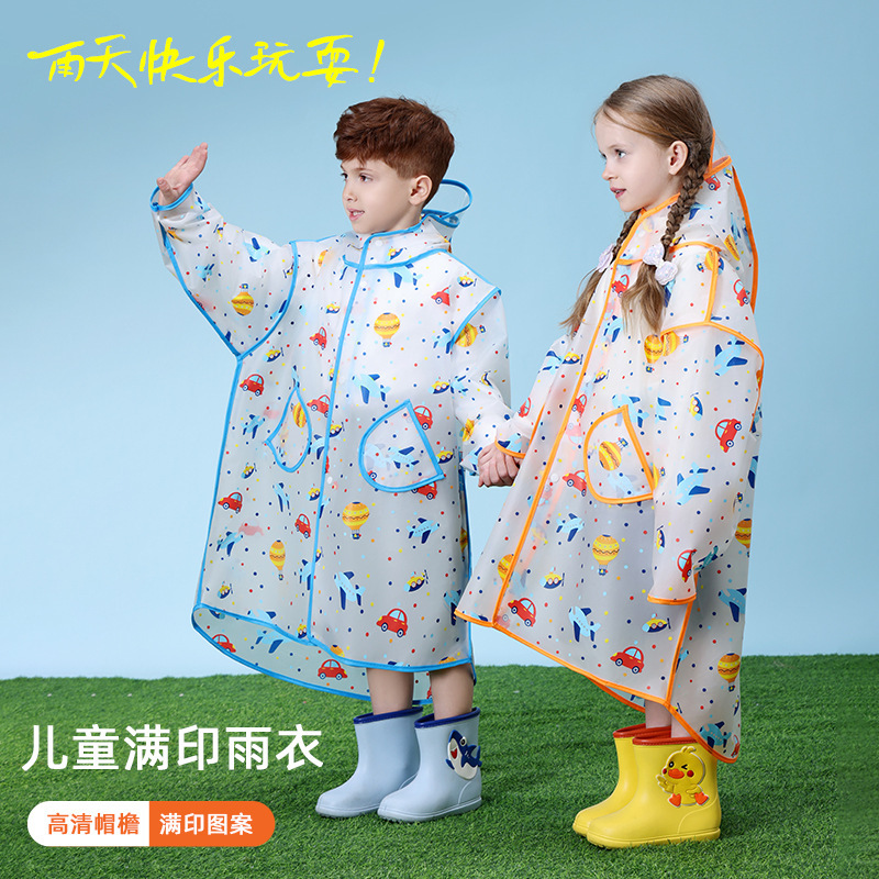 Children's Raincoat for Ages 3-6, Suitable for Rainy Days, Outdoor Camping, School Commute, Cartoon Pattern, Foldable and One-Piece