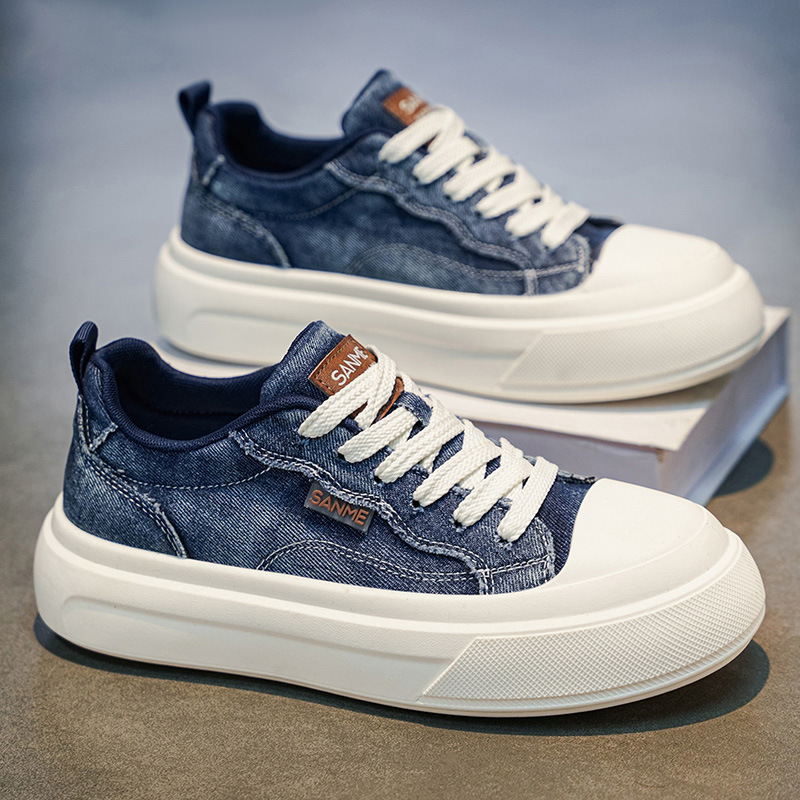Men's Shoes Japanese Harajuku Style Fashion Retro Student Sneakers Youth Denim Shoes Sports Casual Trendy Canvas Shoes