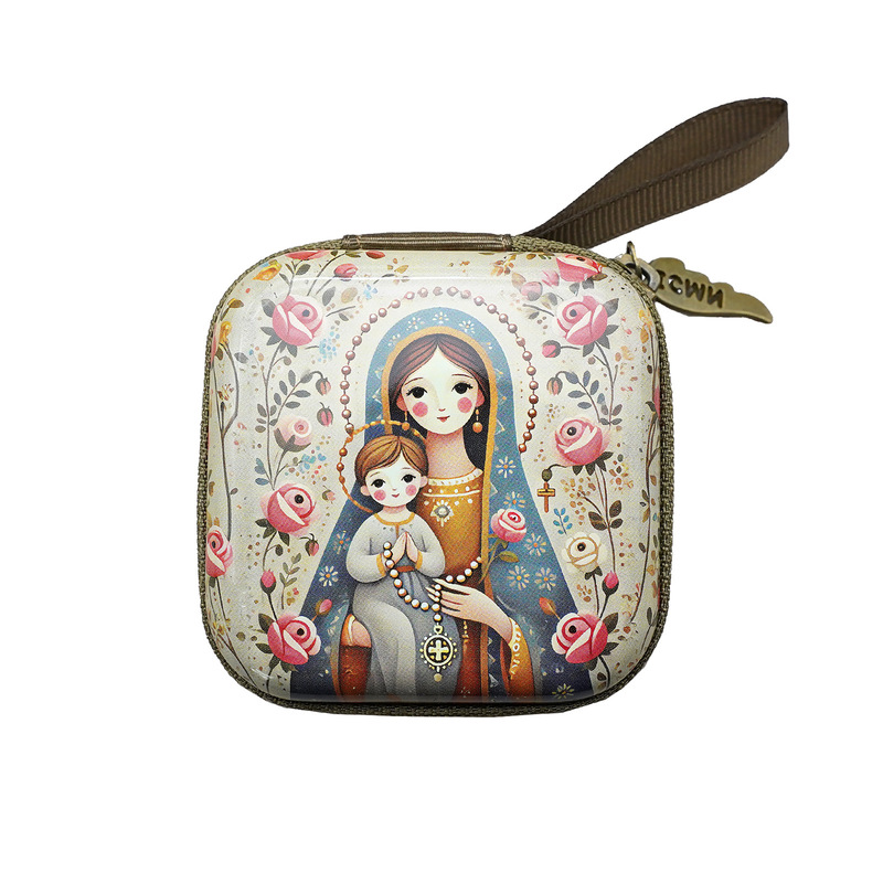 Metal Zipper Feather Style Icmn Cartoon Mother Cartoon Coin Purse Portable Original Design 7X7Cm Metal Zipper Feather Style Icmn Cartoon Mother Cartoon Coin Purse Portable Original Design 7X7Cm