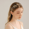 Retro metal hair accessory for bride, cute headband handmade, European style, flowered