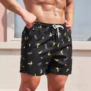 Beach Pants Men's plus size Quick-drying Loose Breathable Five-point Men's Shorts Sports Casual Flower Pants Amazon Explosions