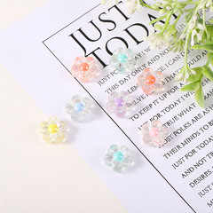 廠家直供DIY12mm鍍彩五瓣小花珠中珠手機鏈糖果色亞克力飾品配件