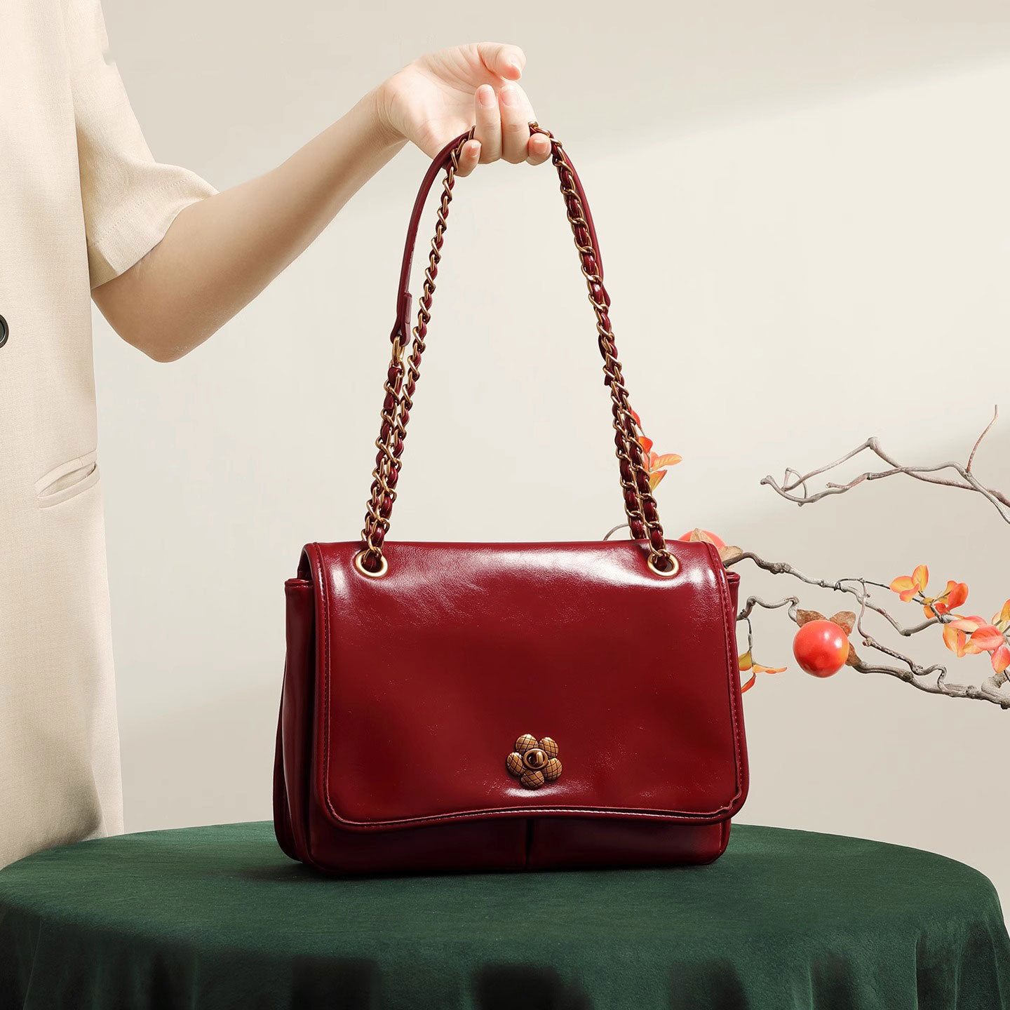 Bolsos de otoño e invierno para mujer 2025 nuevo bolso de cadena Tote bolso de axila de hombro con sentido de alta gama bolso de mensajero de todo fósforo de viaje