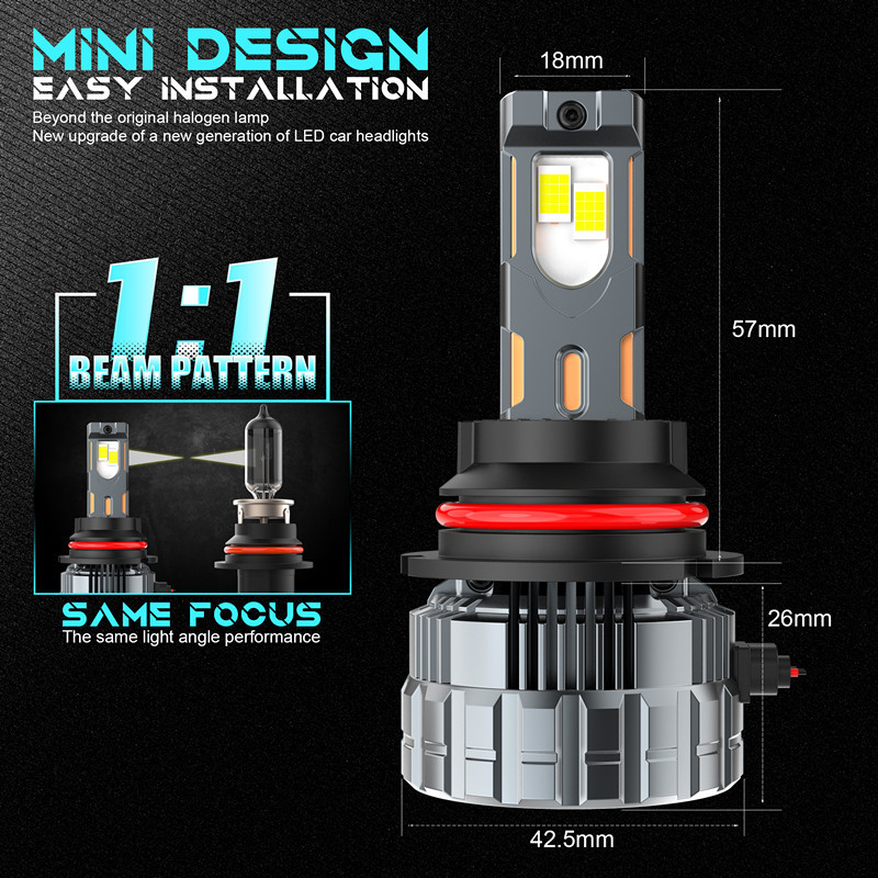 Nuevo 6 tubo de cobre de alta potencia 360W super brillante potencia ajustable LED delantero 9004 decodificado