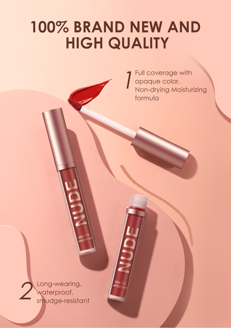 Langmanni 12-piece lip gloss set 6+6 Lip gloss and Lip liner pen combination Non-stick cup matte lip gloss Application Scenario