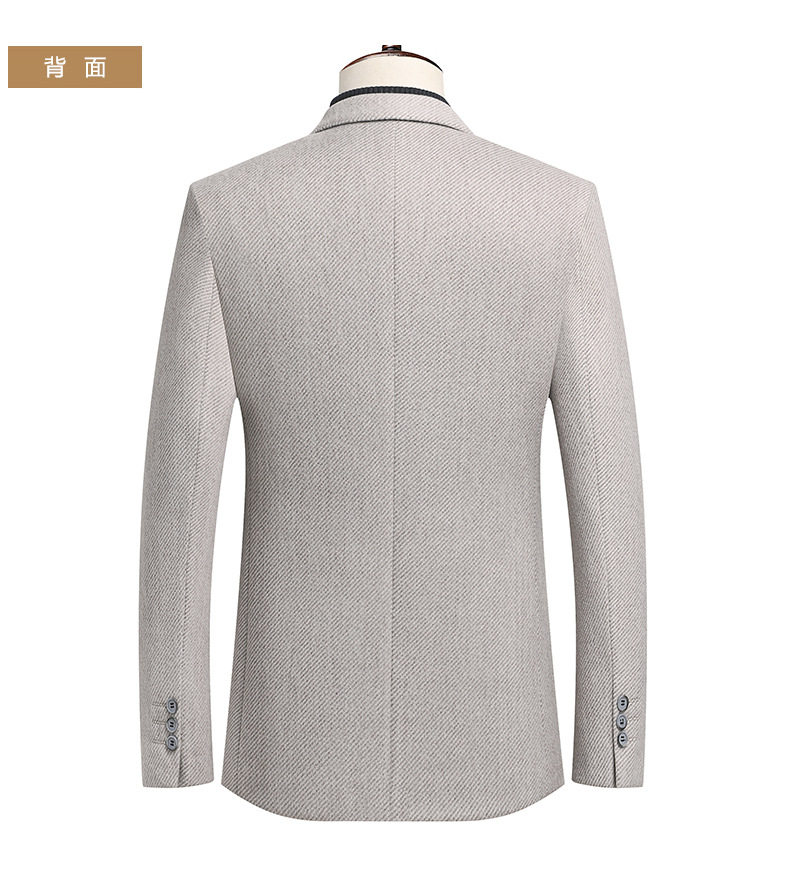 Áo vest nam dạ len dày dáng ôm, cổ vest hai nút, tay dài, phong cách công sở — Màu be, Xanh tím than chi tiết 16