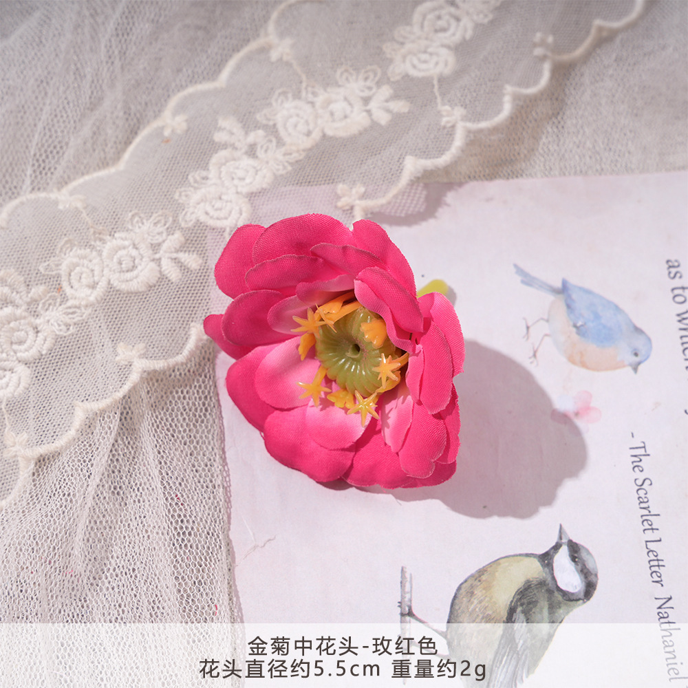 YG-황금 국화 꽃 머리-장미 붉은