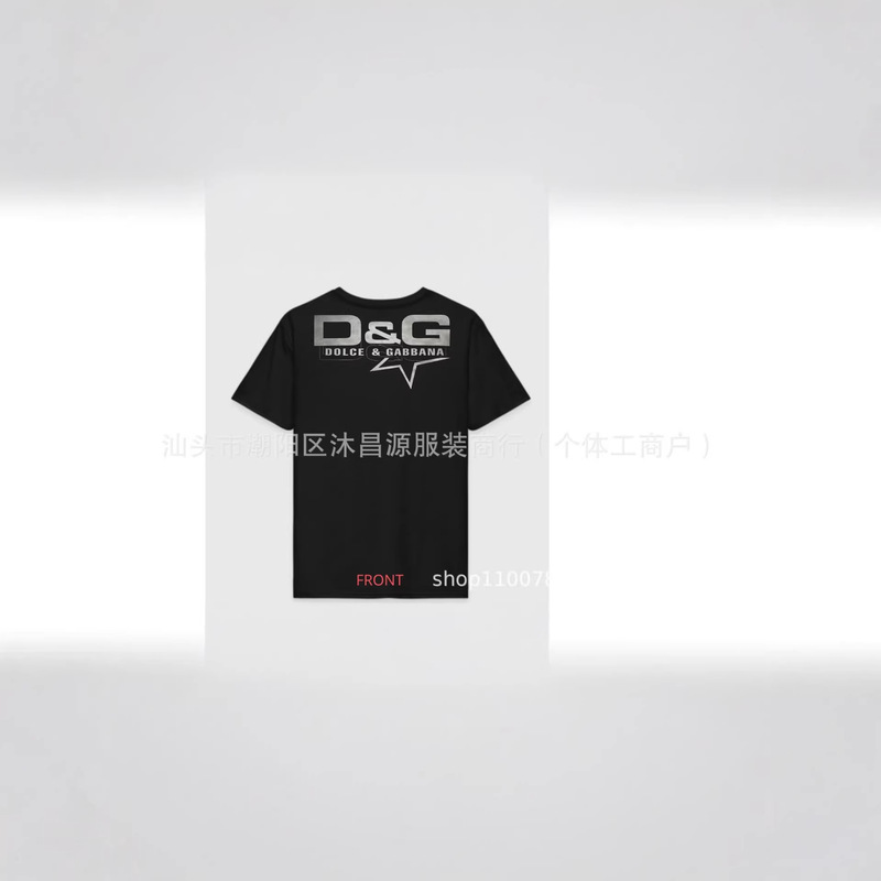 2026 Short-Sleeved T-Shirt for Men, Spring and Autum Thin Style, D&G Star Print, Loose Trendy Round Neck Half-Sleeved Casual Top