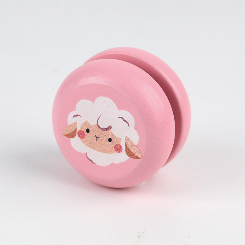 Weiweihu niños lindo dibujos animados de madera yoyo jardín de infantes rompecabezas de animales de kindergarten yoyo juguete nostálgico