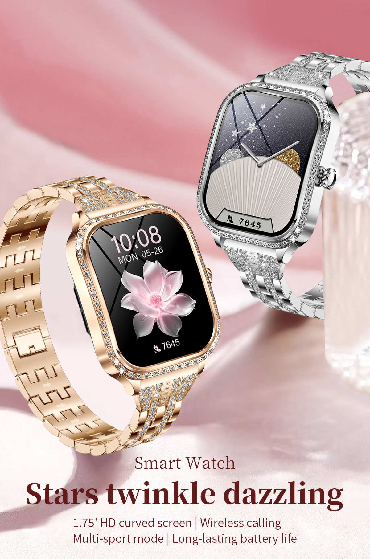Smartwatch For Women Heart Rate And Blood Pressure Fitness Tracker_voghion.com