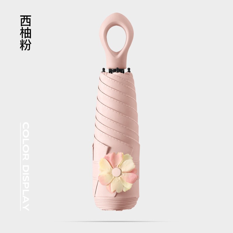 ミニビニール日焼け止めパラソル折りたたみコンパクトポータブルリングハンドル日傘卸売日傘メーカー在庫|undefined