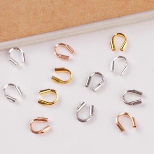 S925 Sterling Silver U-shaped Buckle Collapsing Buckle Bag Line Buckle DIY Handmade Accessories Pearl Bracelet Necklace Collapsing Bead Button