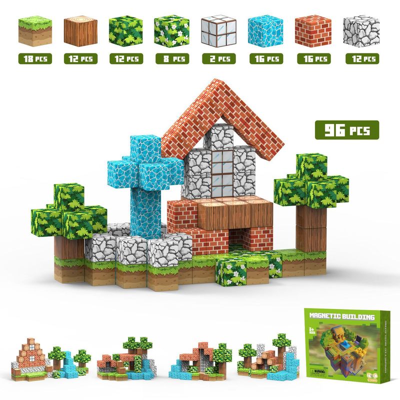 クロスボーダー マインクラフト 磁気ブロック 磁気ブロックセット 原始森林 STEM感覚玩具 Amazon|undefined