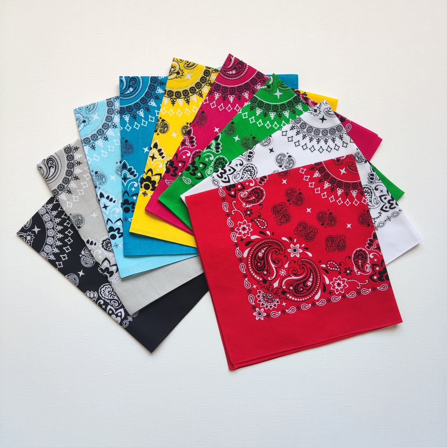 55X55cm pure cotton small double paisley hip-hop street dance square scarf, cycling sports headscarf, face scarf, in stock for direct delivery