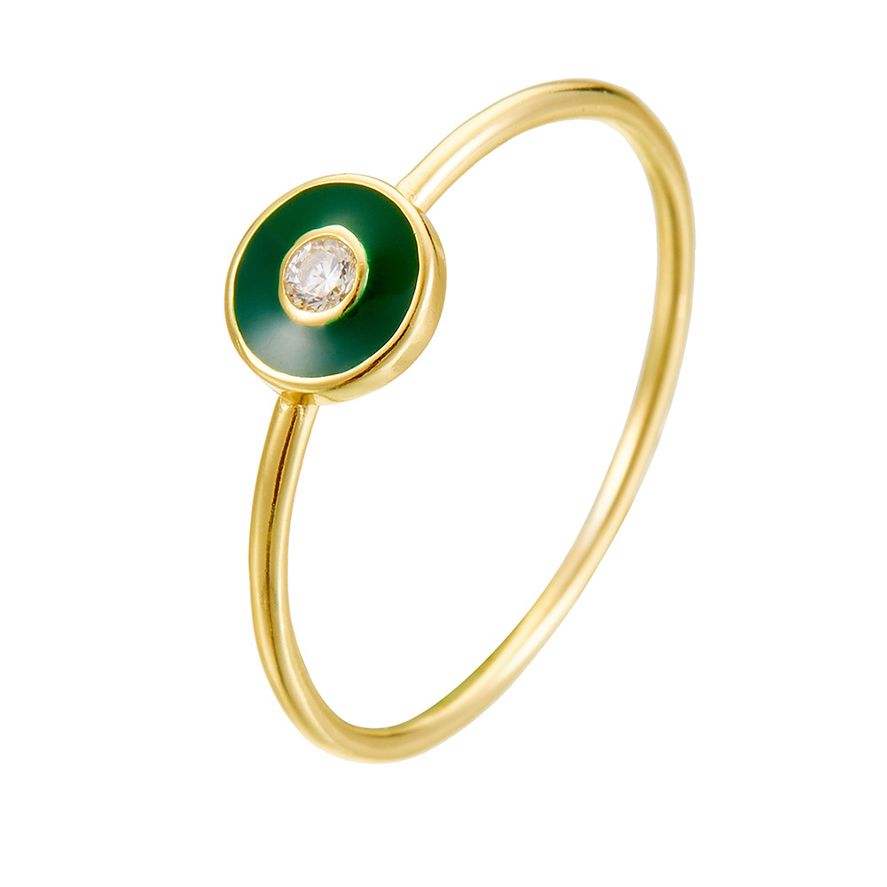 Europa y América nueva s925 plata esterlina ins estilo simple color epoxi pintura anillo simple de las mujeres Joyería La Mano