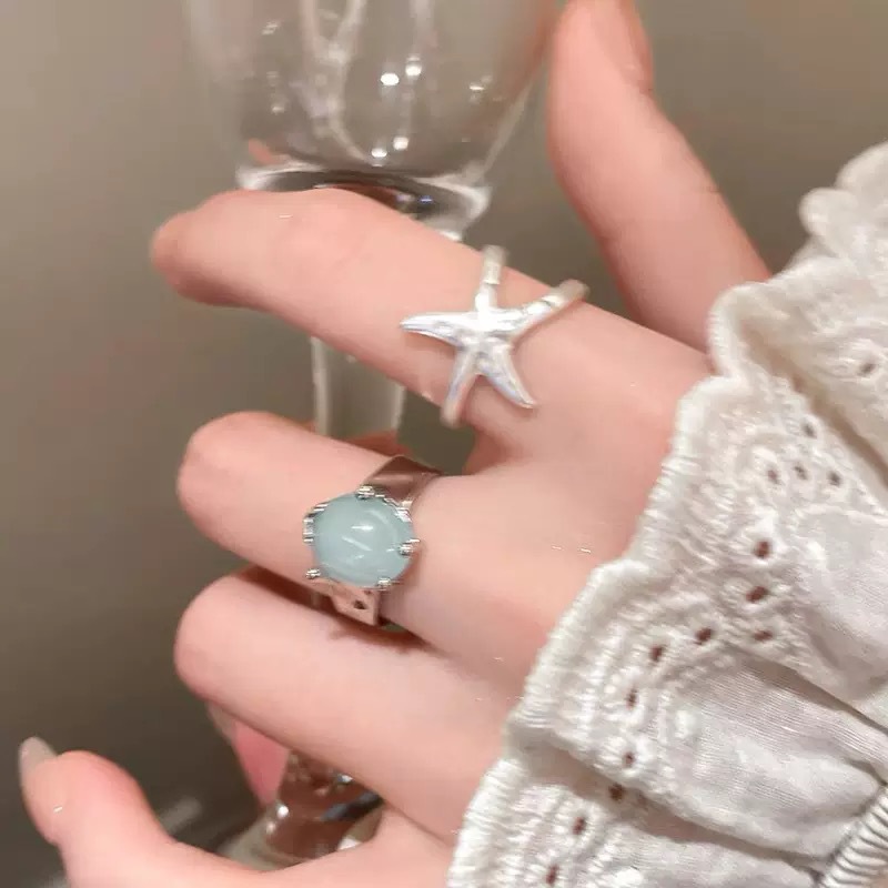 Adjustable Starfish Ring For Women Statement Beach Vacation Jewellery_voghion.com