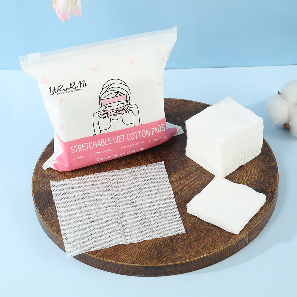 algodón húmedo desechable especial boca, nariz y ojos abiertos estirable antes del maquillaje rehidratación de algodón maquillaje 100 piezas
