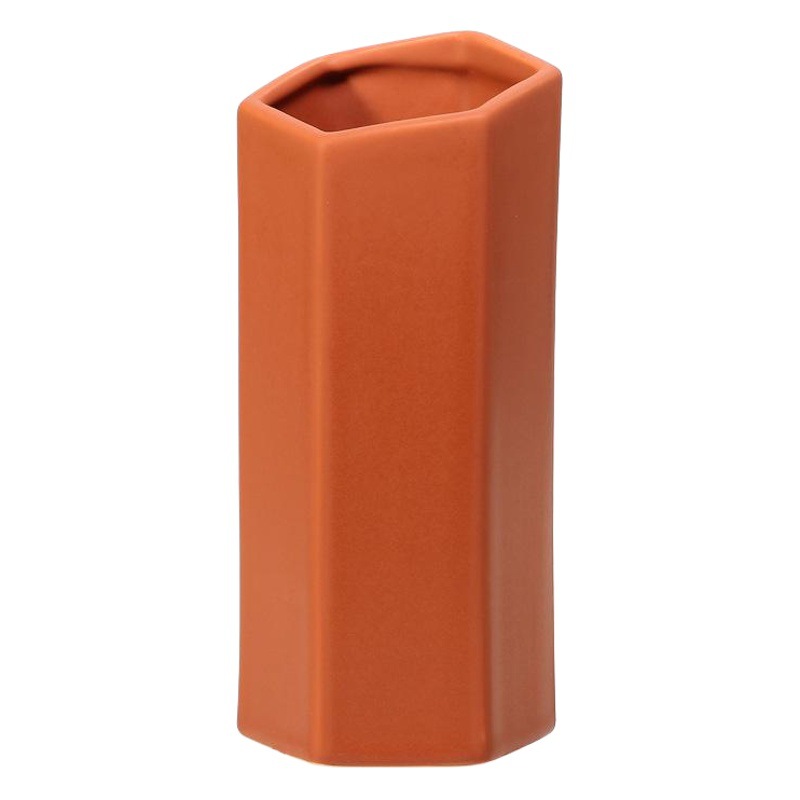 Arte nórdico florero de cerámica geométrica Morandi creativo hexagonal simple pasillo escritorio decoración del hogar adornos