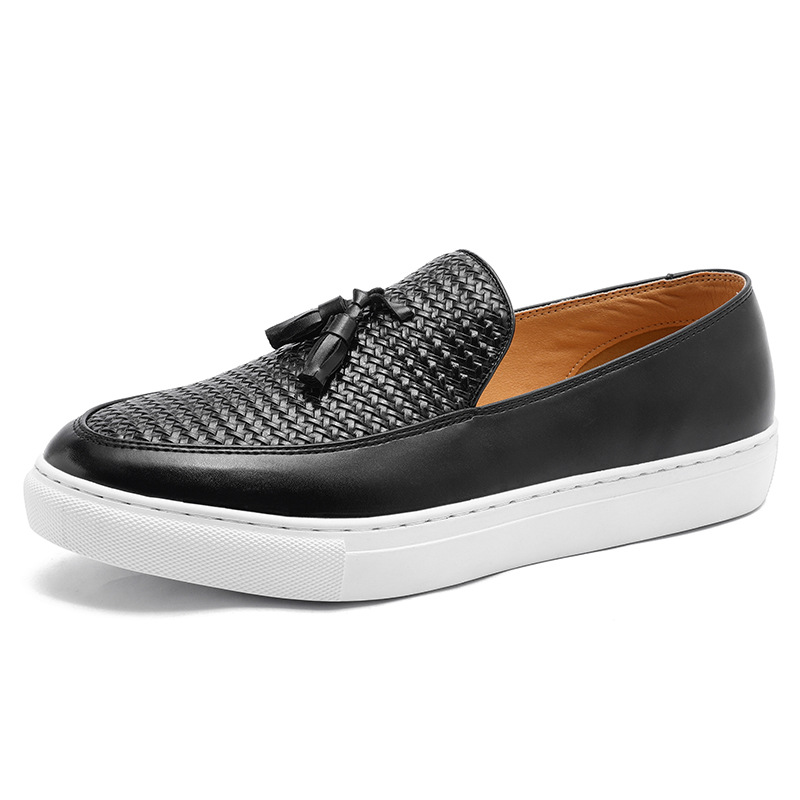 Transfronterizo nuevo más tamaño borla zapatillas hombres de moda europea y americana pasarela slip-on zapatos de cuero de los hombres de negocios personalizados zapatillas de deporte casuales image 10