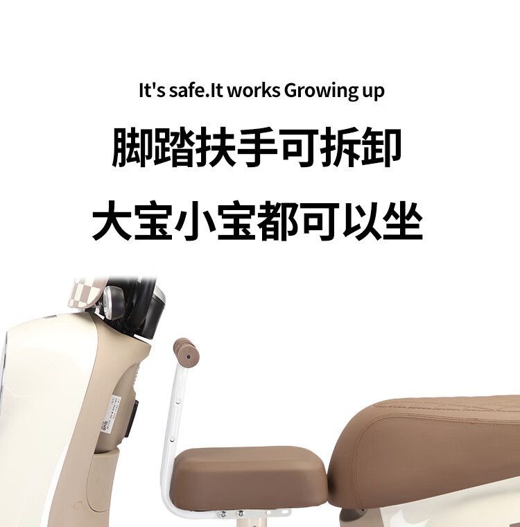Ruu Electric Vehicle Child Seat Front-Mounted Battery Motorcycle Child Safety Seat Special Adjustable Shock-Absorbing Single Seat