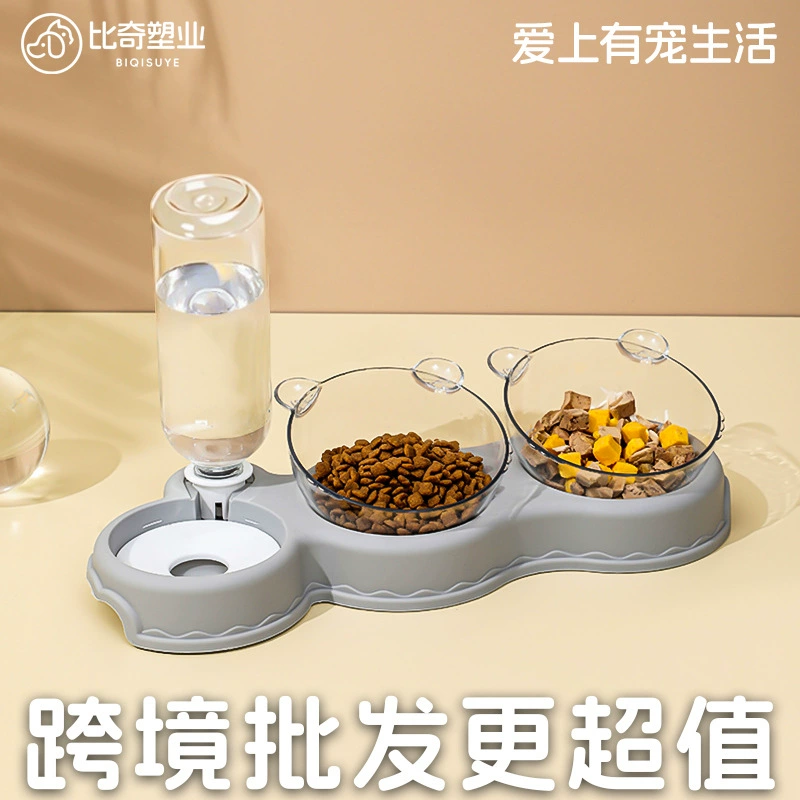 Индивидуальная миска для домашних животных, автоматический дозатор воды для кошек, кормушка, двойная миска, встроенная миска для собак с защитой от влаги, посуда для корма для домашних животных оптом