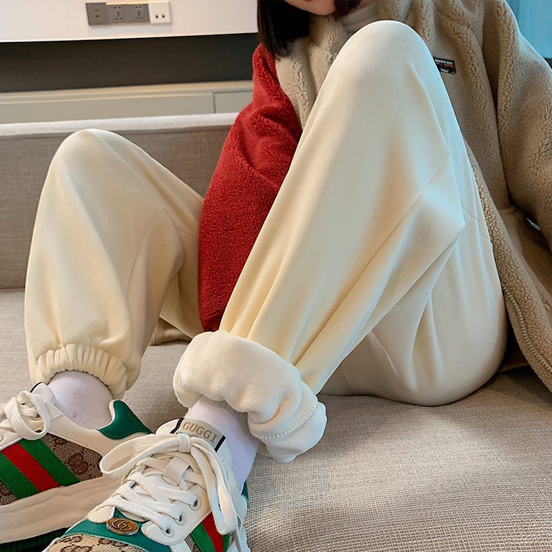 [Han Fei]Plush Sports pants Autumn and winter new pattern Exorcism thickening Chenille Easy Haren pants