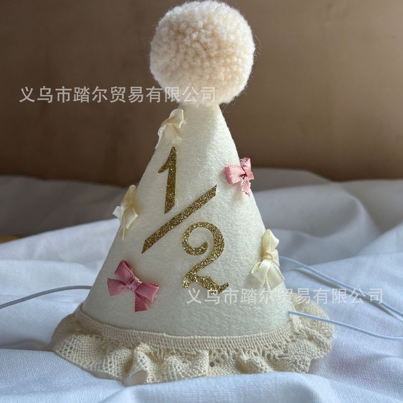 跨境亚马逊儿童生日蝴蝶结 1/2三角尖生日派对装饰场地布置批发|undefined