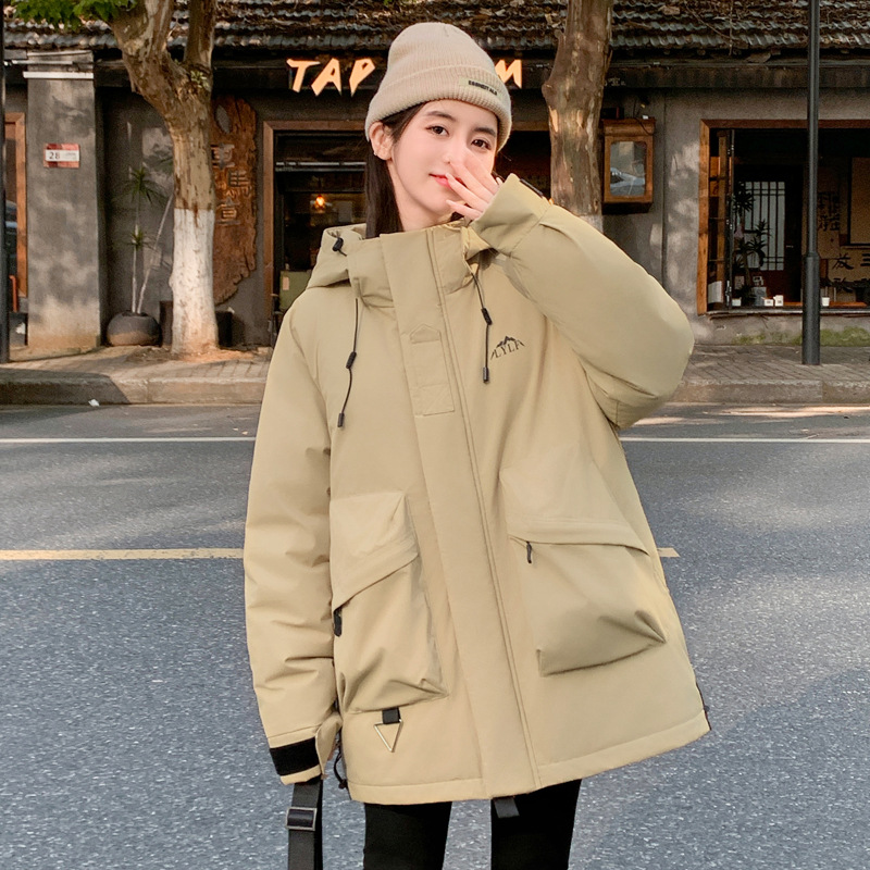 Ropa de algodón al aire libre japonesa marca de invierno pareja gruesa abrigo de vestir de aire neutro suelto ropa de algodón de herramientas casuales