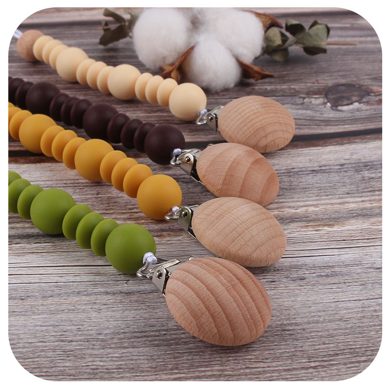 Bebé chupete de silicona pezón anti-gota cadena bebé juguete clip de chupete de haya suministros maternos e infantiles Amazon nuevo