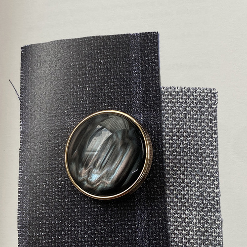 [Yisen] Xiaoxiang socialite style pearlescent metal buttons tweed jacket fur coat suit decorative buttons