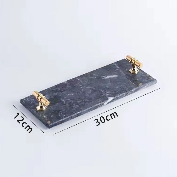 Nordic ins bandeja de mármol natural luz rectangular de lujo bandeja de almacenamiento de postre cosméticos bandeja de almacenamiento de hotel