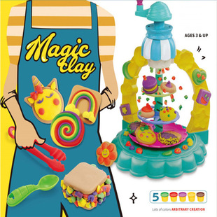 Cross-border new children's DIY dessert creative toys cookies colored mud squid color suit play house toys