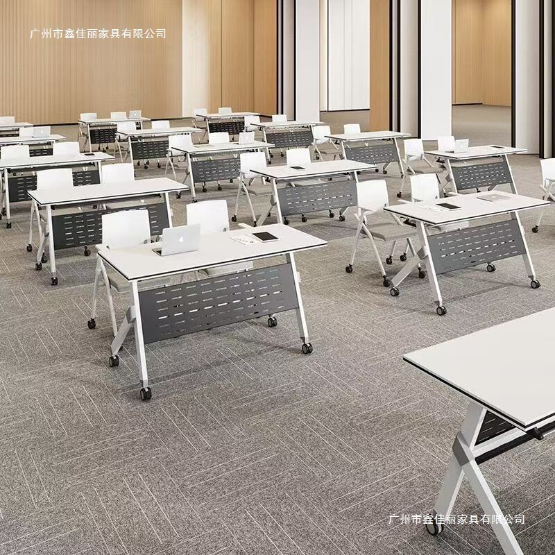 Training Table and Chair Set, Mobile Office Desk, Modular Table with Wheels, Double Educational Desk, Folding Conference Table Training Table and Chair Set, Mobile Office Desk, Modular Table with Wheels, Double Educational Desk, Folding Conference Table