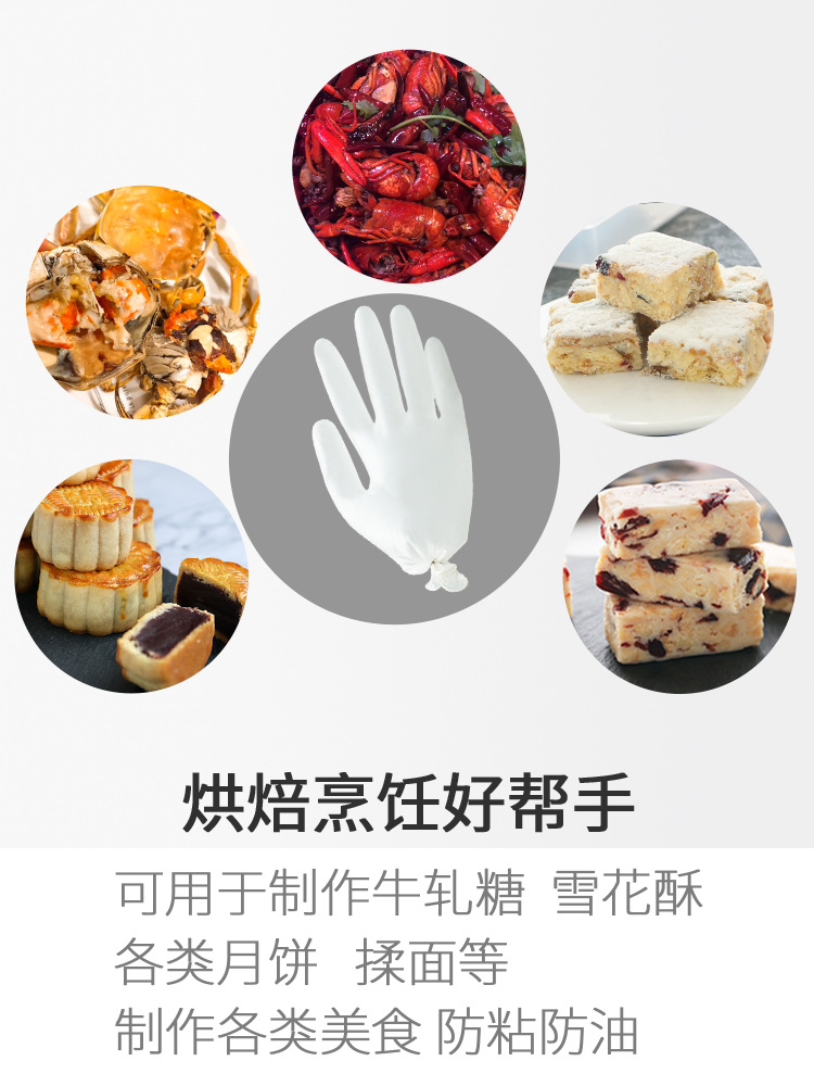手套 一次性PVC手套 烘焙裱花防油揉面廚房加工用手套20隻