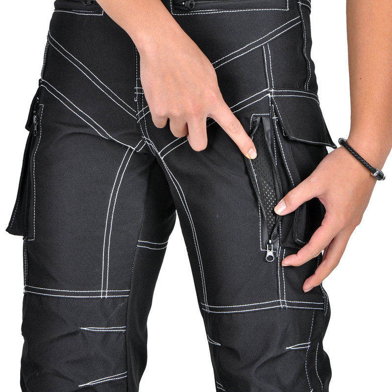 [Transfronterizo] VOLERO motocicleta Four Seasons pantalones de montar resistentes a las caídas multi-bolsa impermeable resistente a las caídas pantalones de motocicleta de cintura alta retráctil