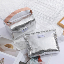 新款原创大容量化妆包小众設計  草编织手提护肤品收纳手提小包包