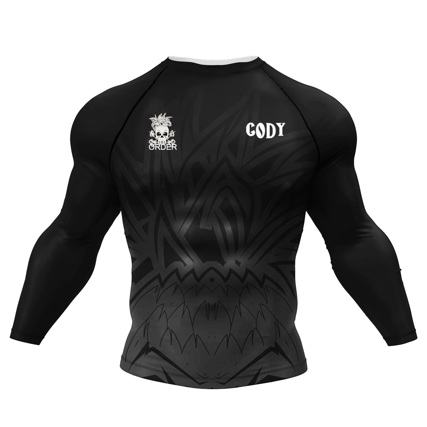 Nueva impresión digital de manga larga deportiva de secado rápido medias de entrenamiento de fitness camisa de fondo de otoño e invierno camiseta de running casual