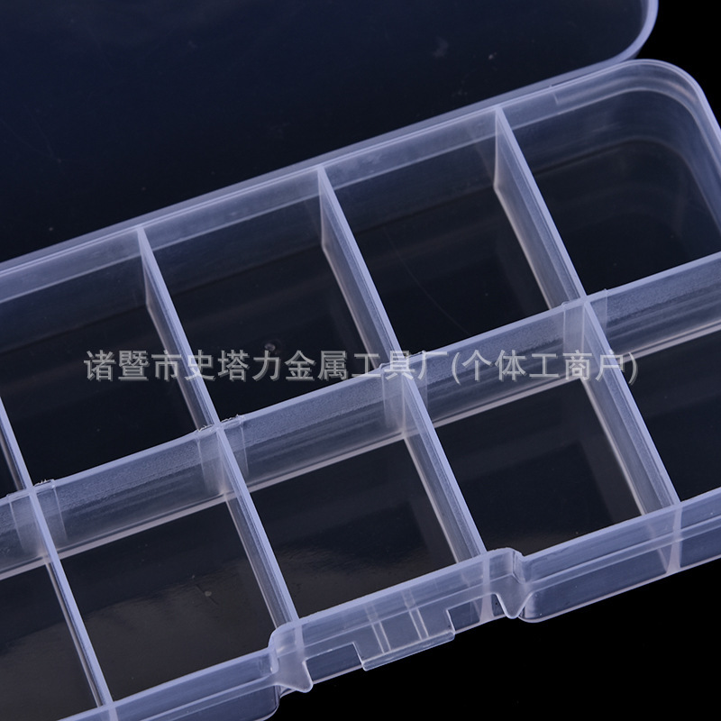 Accessory, transparent earrings, plastic storage box, stand, 10 cells, classification