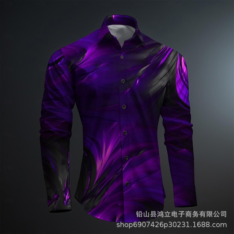 Men's Leopard Zebra Print Shirt 3D Printed Featured Pattern Lapel Single-Breasted Shirt Personality Fashion