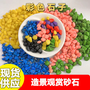��ɫʯ�Ӷ������ʯ�~�׵�ɰ���Ի����b��쾰�h��ˮ�Բ�ɫСʯ��