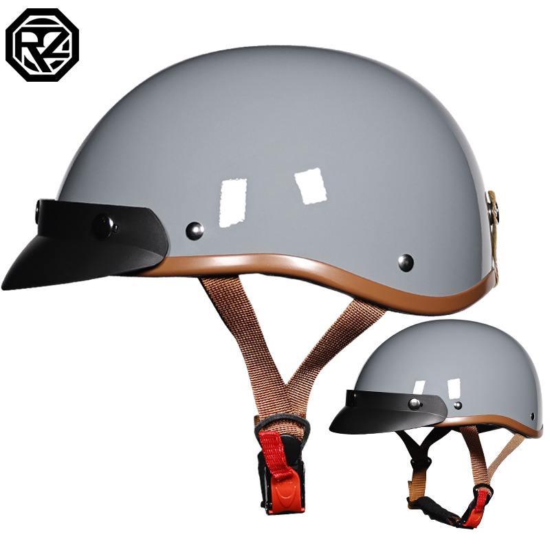 Casco de media casco retro coche eléctrico de verano cuatro estaciones hombre y mujer casco de coche eléctrico