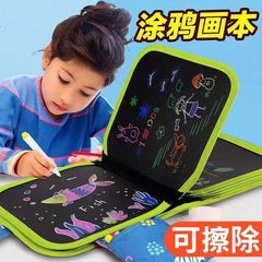 絵の板の子供は落書きの小さい黒板を拭くことができます。