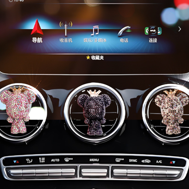 Aromaterapia de coche diamante creativo lindo oso violento oso clip de perfume de coche salida de aire accesorios de coche fabricante femenino