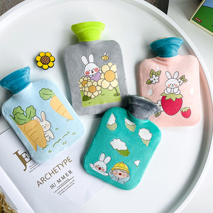 Le Shangxing new rabbit farm cartoon hot water bag children student warm plush hot water bag water injection pvc