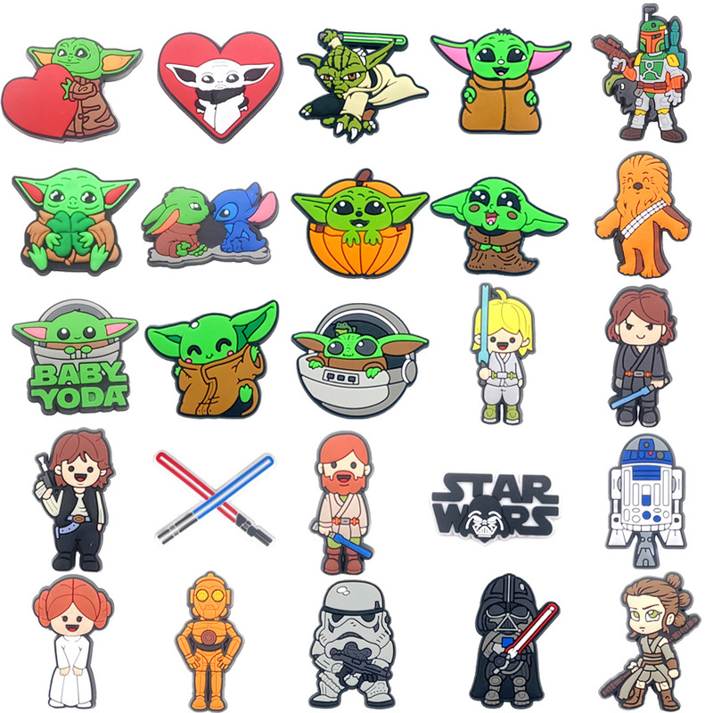 Popular Star Wars Clog Shoe Charms Pvc Anime Character Shoe Accessories Croc