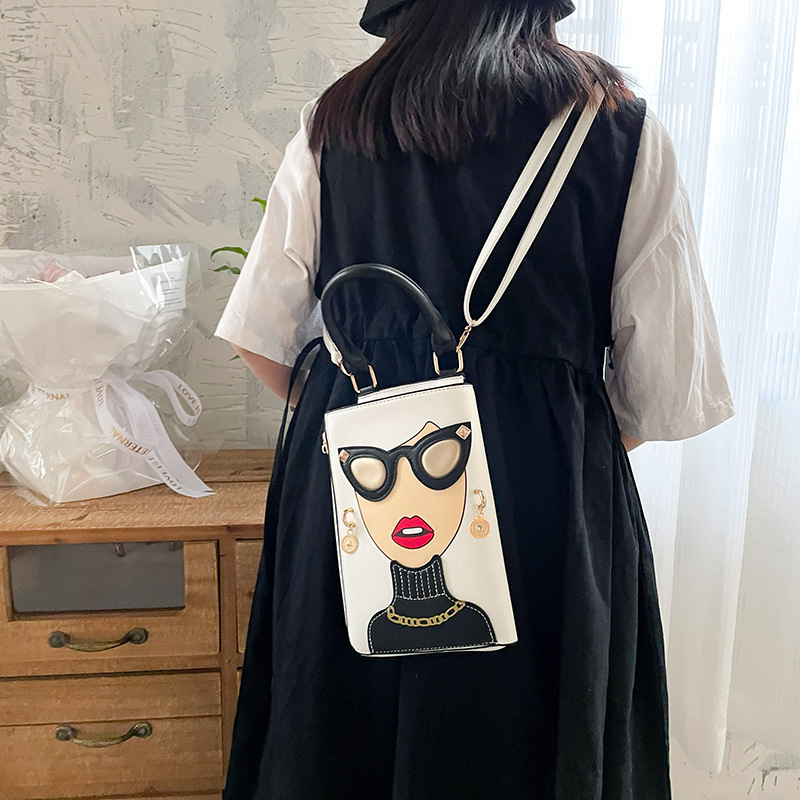 345g Weight Cotton Lining Material Sewing Thread Fashion Element Zipper Closure Type Single Shoulder Strap Strap Type Crossbody Bag Bags Type Casual, Shopping Occasion Pu Leather Material Human Pattern All Seasons Season Women's Gender Streetwear Style Square Shape Medium Size Women's Medium Pu Leather Human Streetwear Sewing Thread Square Zipper Crossbody Bag 106