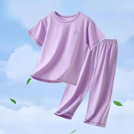 纯棉儿童睡衣套装夏季薄款男童女童2026新款宝宝空调家居服夏款无