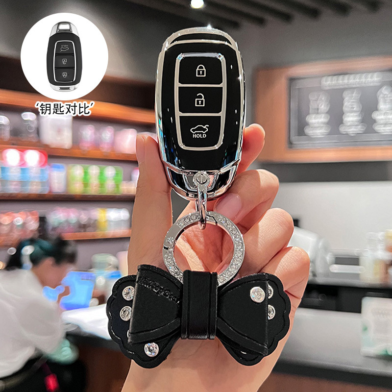 [modern k style] silver edge black + black bow